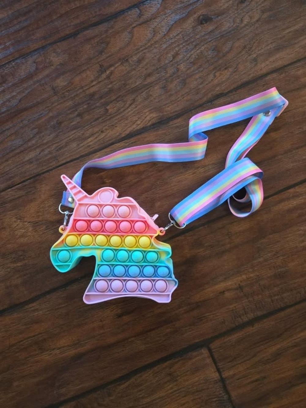 NWOT Rainbow Unicorn Pop-It Crossbody Bag for Kids